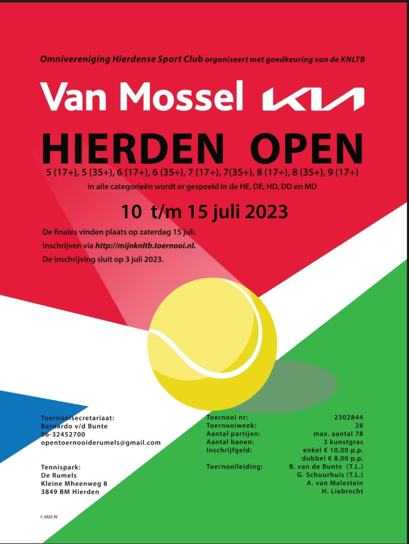 🎾 Van Mossel KIA Hierden Open 🎾